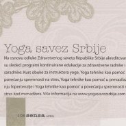 Joga Savez Srbije, Sensa, 2011.