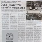 Intervju, Bratislav Lekić – sertif. instruktor joge, Takovske novine, 2012.