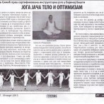 Intervju, Jelena Simić – sert. instruktorka joge, Bajina Bašta, BB Glas, 2013.