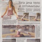 Intervju, Vukica Janković, Joga jača telo i optimizam, Večernje novosti, 2010