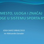 Predavanje, Aleksandra Sanader u Joga savezu Srbije